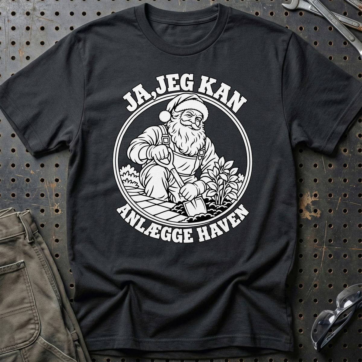 
Anlægsgartner – Santa Kan Det – Jul T-Shirt – Sort