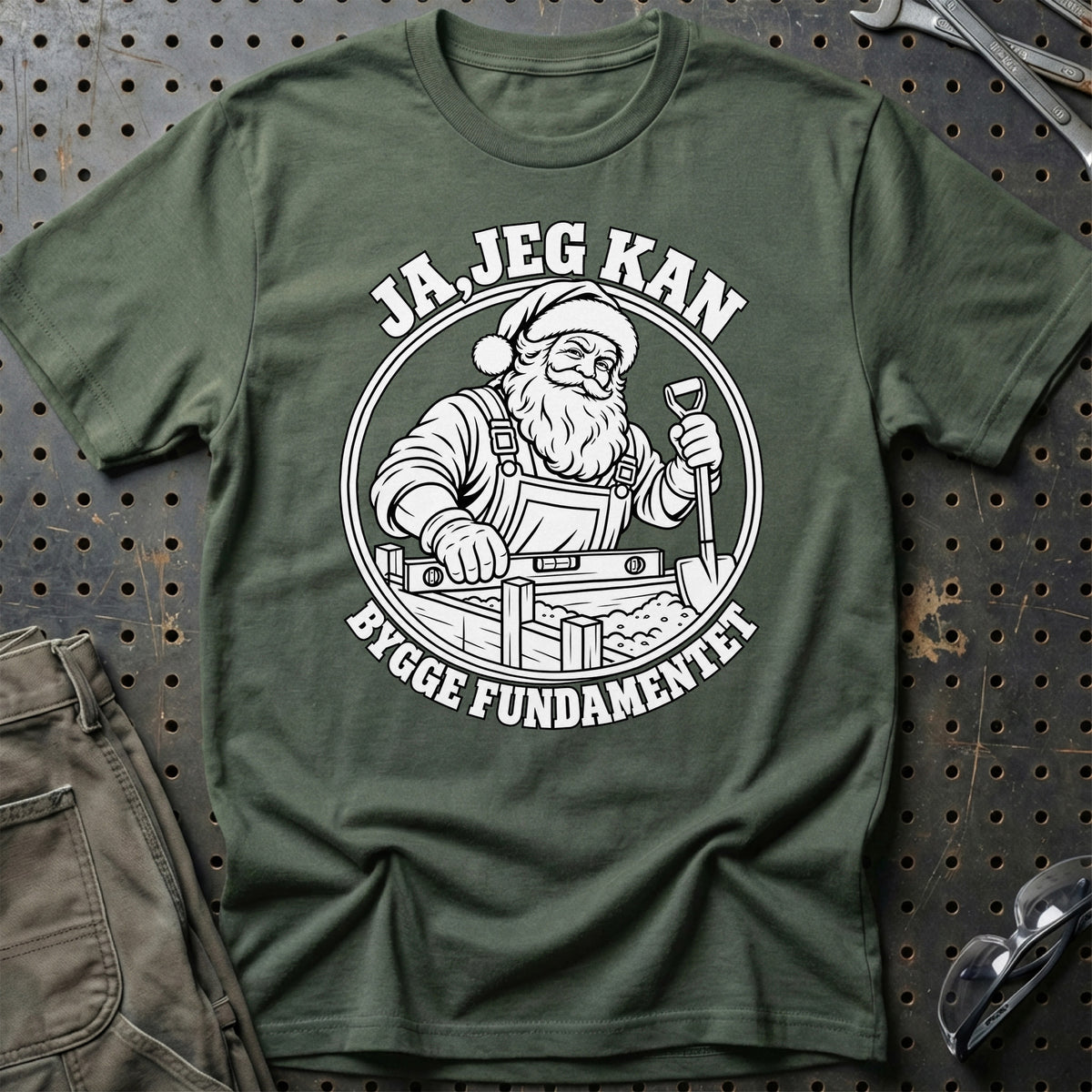 
Anlægsstruktør – Santa Kan Det – Jul T-Shirt – Grøn Militær