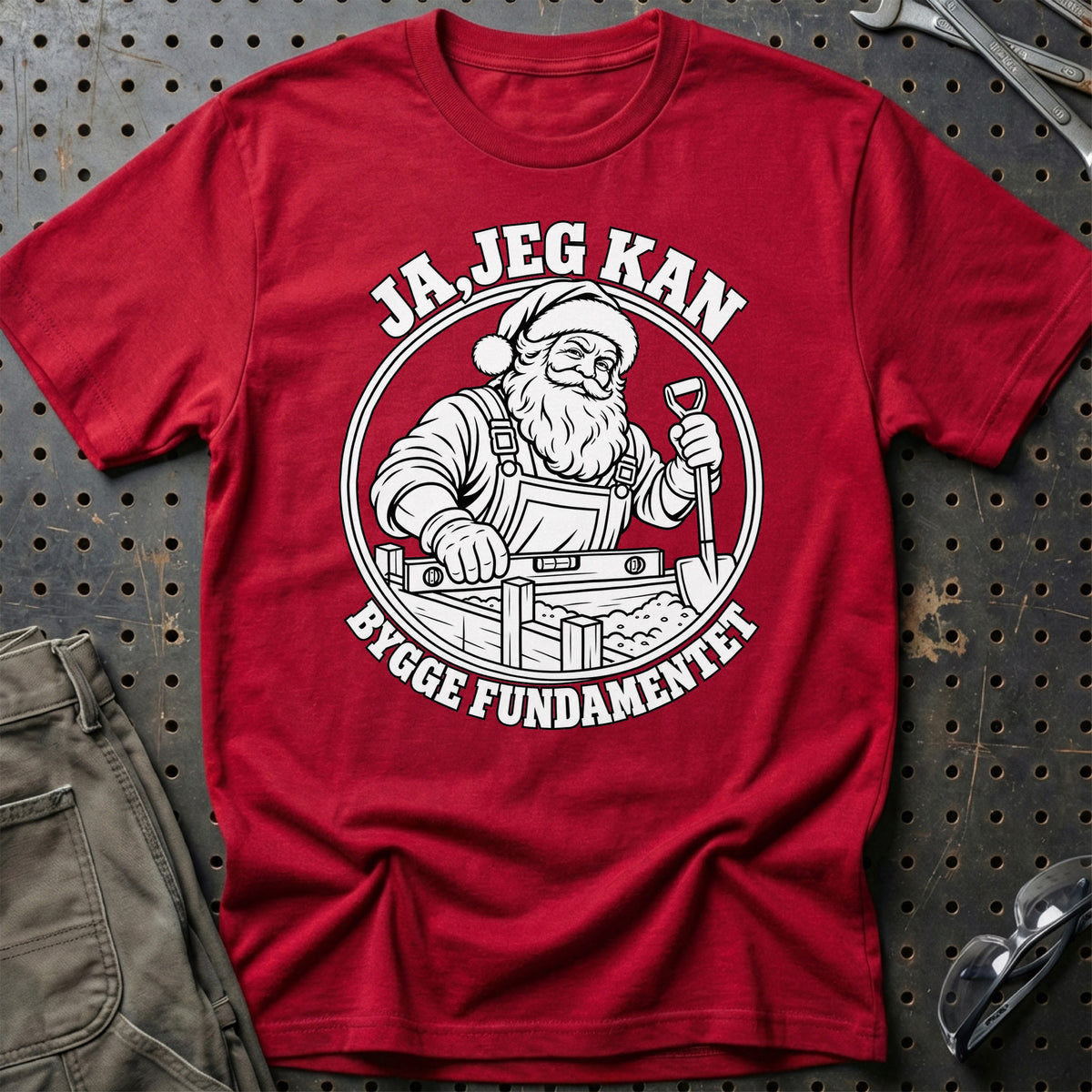 
Anlægsstruktør – Santa Kan Det – Jul T-Shirt – Rød