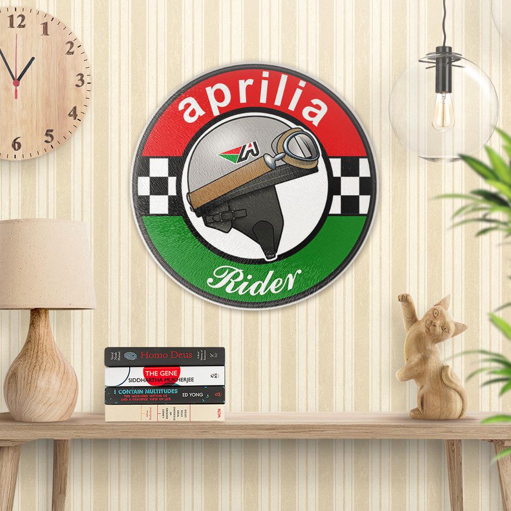 Aprilia Driver Runde Skilte , Musemåtte Rundt , Kop Underlag, Underlagssæt-Runde Skilte-Aprilia-Garage Culture Shop- garage - man cave - merchandise
