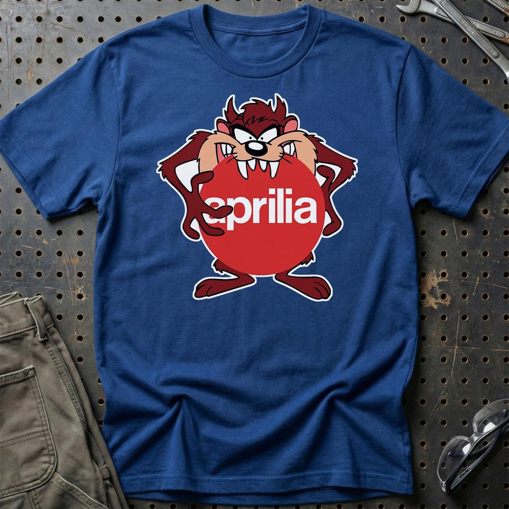 Aprilia TAZ T-Shirt-Beklædning-Aprilia-Blå Royal-S-Garage Culture Shop- garage - man cave - merchandise