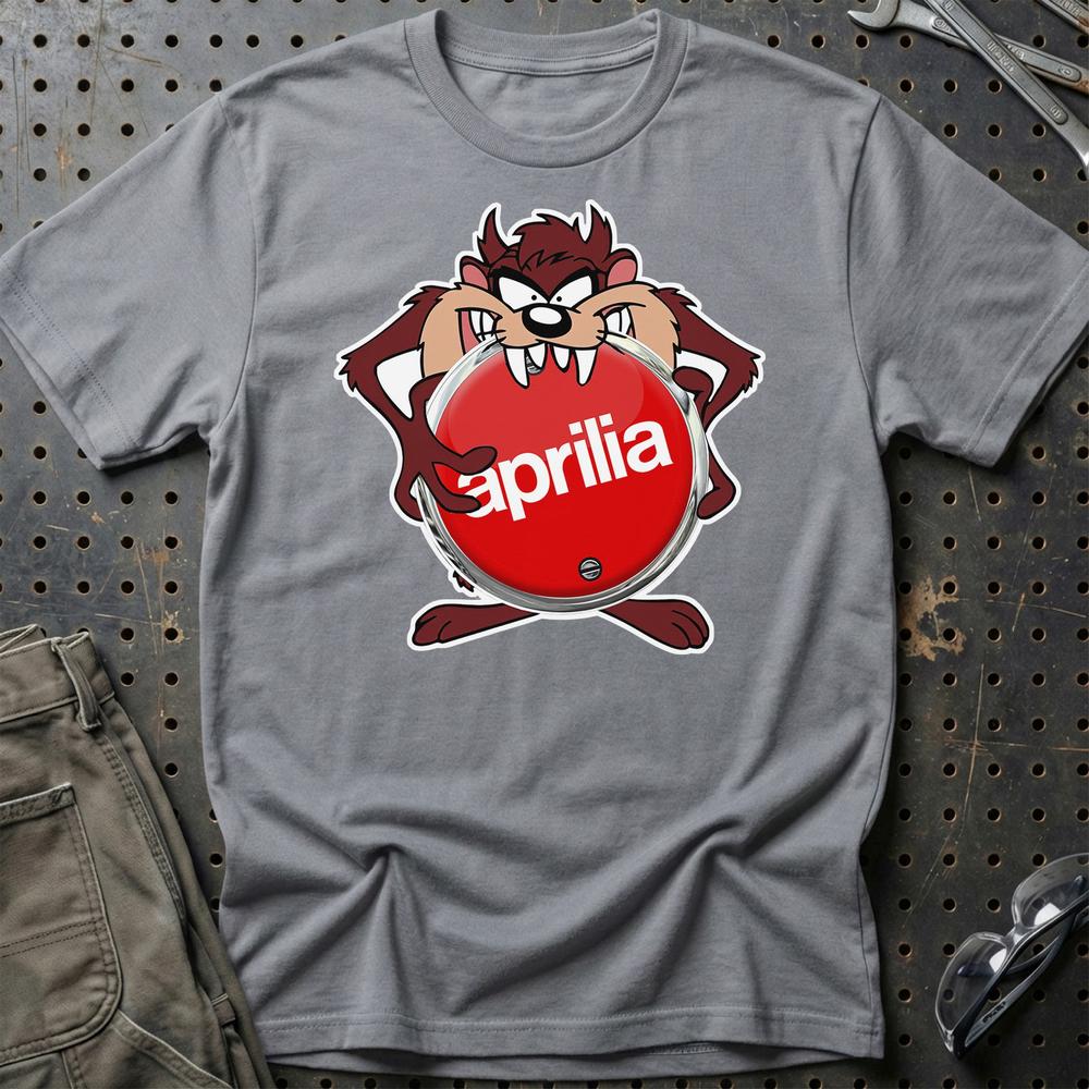 Aprilia TAZ Unisex T-Shirt , Bomuld-Beklædning-Aprilia-Grå Sport-S-Garage Culture Shop- garage - man cave - merchandise