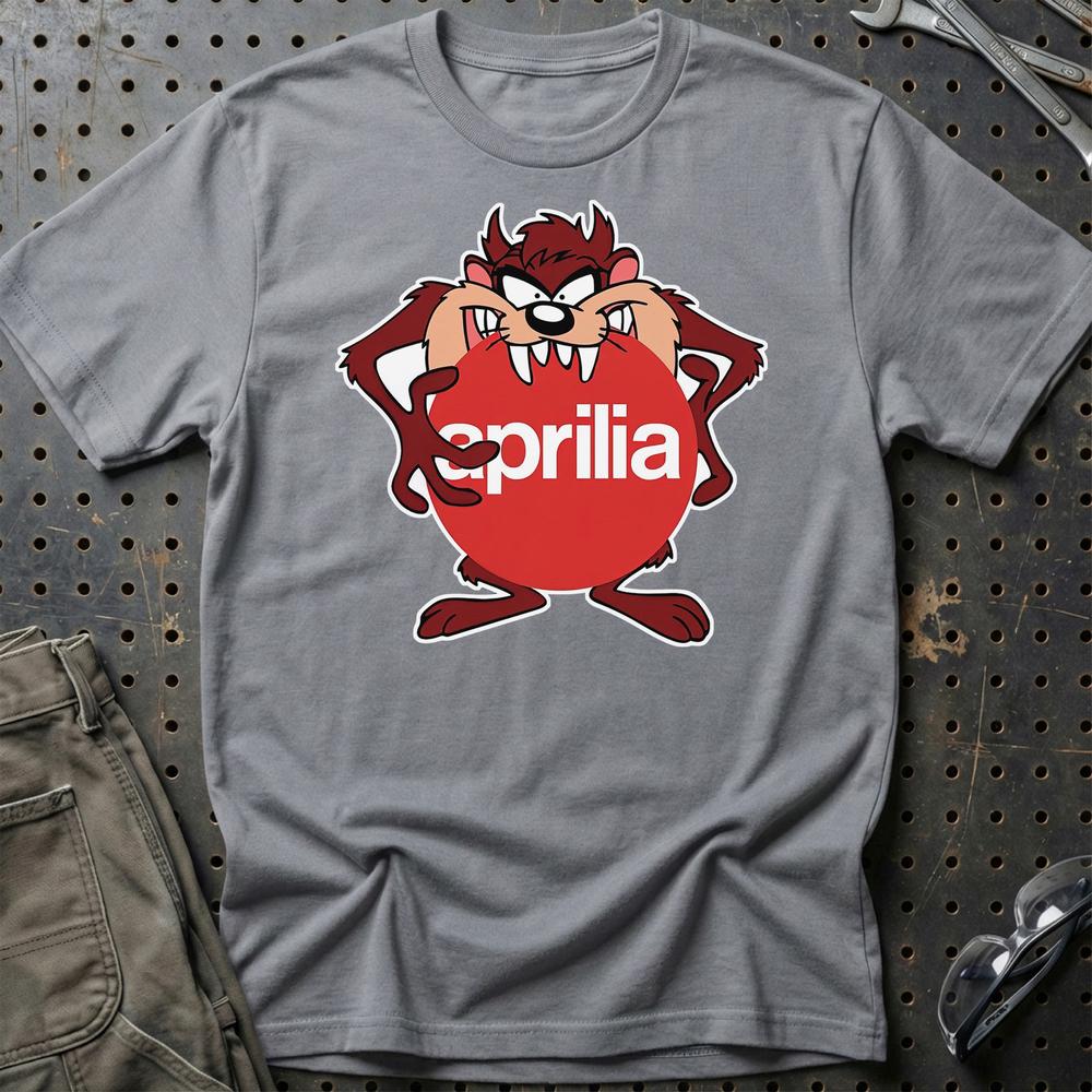 Aprilia TAZ Unisex T-Shirt , Bomuld-Beklædning-Aprilia-Grå Sport-S-Garage Culture Shop- garage - man cave - merchandise