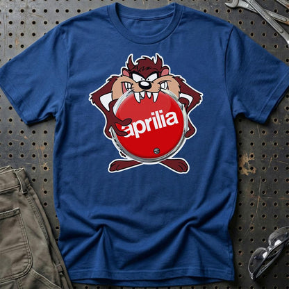 Aprilia TAZ Unisex T-Shirt , Bomuld-Beklædning-Aprilia-Blå Royal-S-Garage Culture Shop- garage - man cave - merchandise