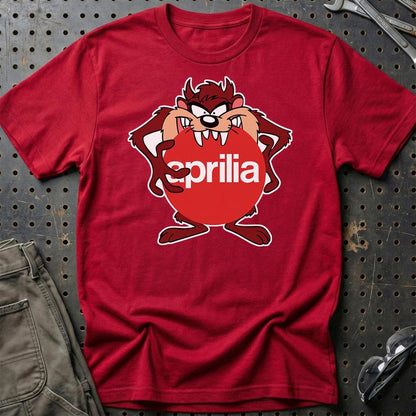 Aprilia TAZ Unisex T-Shirt , Bomuld-Beklædning-Aprilia-Rød-S-Garage Culture Shop- garage - man cave - merchandise