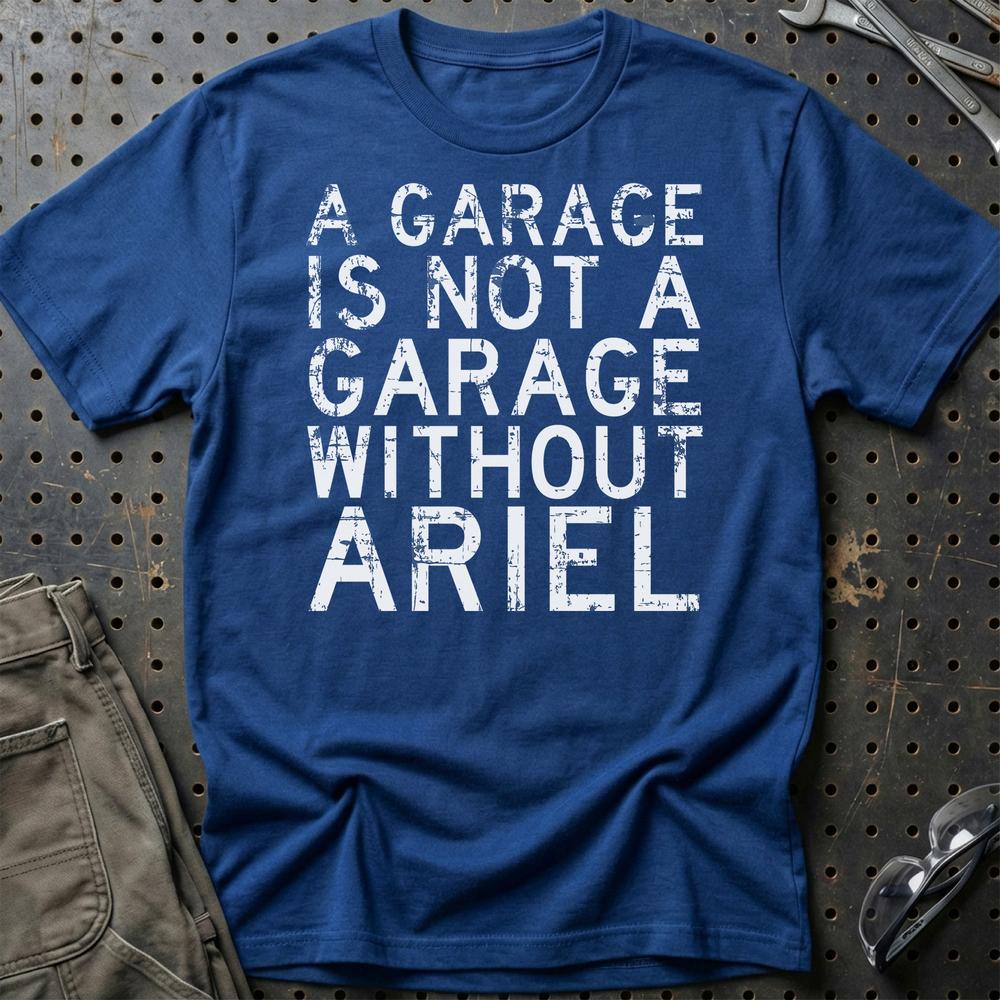 Ariel - A Garage Is Not A Garage Without Ariel Cat - Unisex T-Shirt , Bomuld-Beklædning-Ariel-Blå Royal-S-Garage Culture Shop- garage - man cave - merchandise