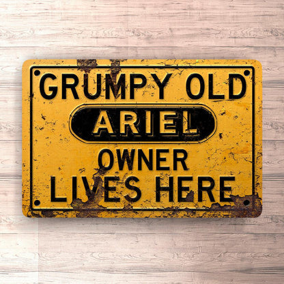 Ariel Grumpy Old Ariel Owner Lives Here Skilte, Musemåtte, Dørmåtte-Skilte-Ariel-Garage Culture Shop- garage - man cave - merchandise