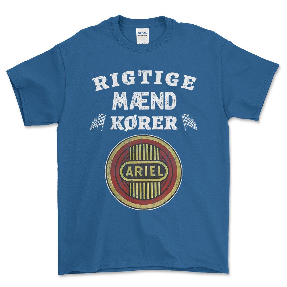 Ariel Rigtige Mænd Kører - Unisex T-Shirt , Bomuld-Beklædning-Ariel-Blå Royal-S-Forside-Garage Culture Shop- garage - man cave - merchandise
