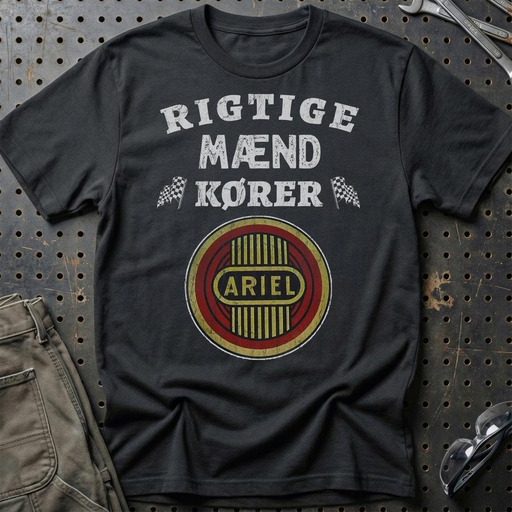 Ariel Rigtige Mænd Kører - Unisex T-Shirt , Bomuld-Beklædning-Ariel-Sort-S-Garage Culture Shop- garage - man cave - merchandise