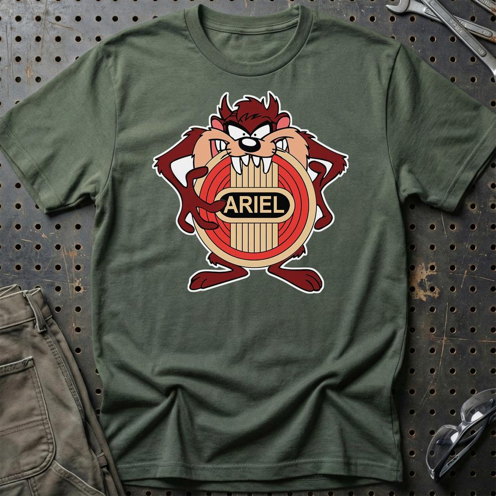 Ariel TAZ Unisex T-Shirt , Bomuld-Beklædning-Ariel-Grøn Militær-S-Garage Culture Shop- garage - man cave - merchandise