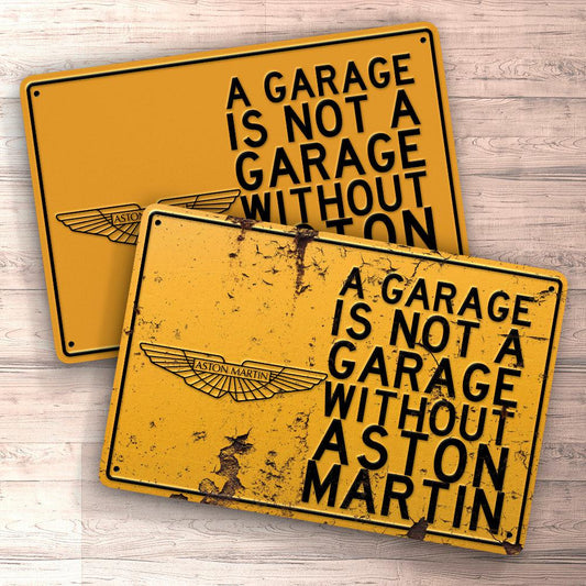 Aston Martin A Garage Is Not A Garage Without Aston Martin Skilte, Musemåtte, Dørmåtte-Skilte-Aston Martin-Garage Culture Shop- garage - man cave - merchandise