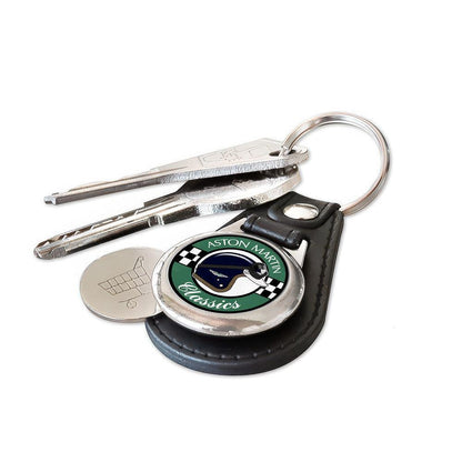 Aston Martin Classics - Nøglering med Indkøbsvognsmønt – Metal & Kunstlæder-Nøglering-Aston Martin-Garage Culture Shop- garage - man cave - merchandise