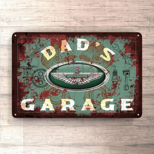 Aston Martin Dads Garage Vintage Skilte, Musemåtte, Dørmåtte-Skilte-Aston Martin-Garage Culture Shop- garage - man cave - merchandise