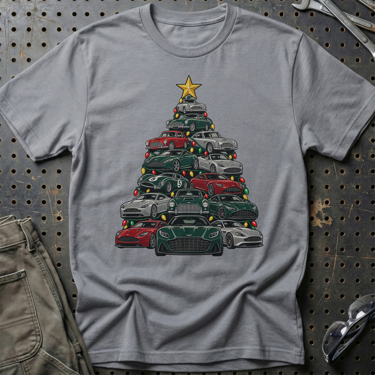 Aston Martin Juletræ T-Shirt-Beklædning-Aston Martin-Grå Sport-S-Garage Culture Shop- garage - man cave - merchandise