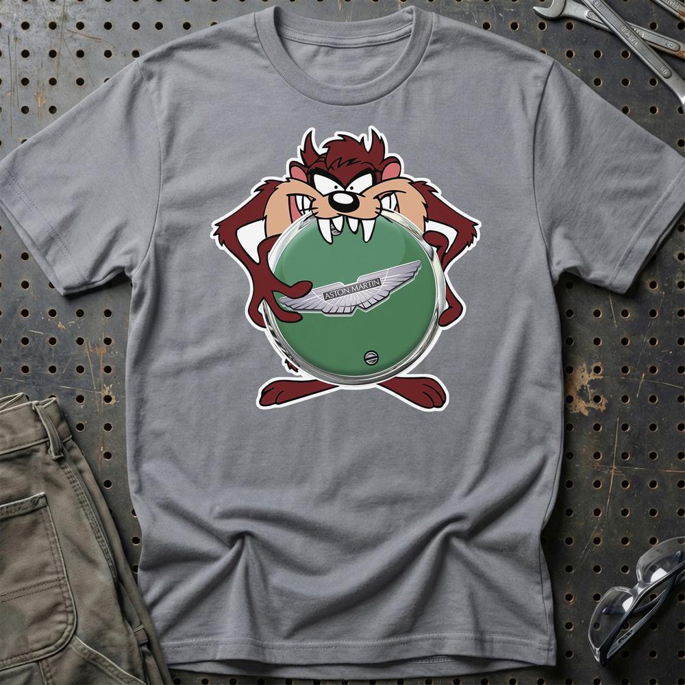 Aston Martin TAZ Unisex T-Shirt , Bomuld-Beklædning-Aston Martin-Grå Sport-S-Garage Culture Shop- garage - man cave - merchandise