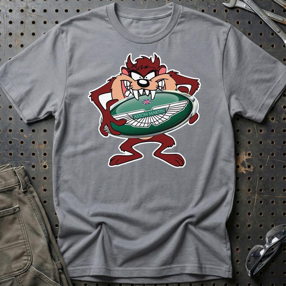 Aston Martin TAZ Unisex T-Shirt , Bomuld-Beklædning-Aston Martin-Grå Sport-S-Garage Culture Shop- garage - man cave - merchandise