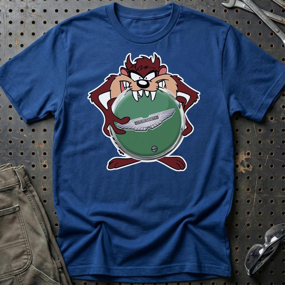 Aston Martin TAZ Unisex T-Shirt , Bomuld-Beklædning-Aston Martin-Blå Royal-S-Garage Culture Shop- garage - man cave - merchandise
