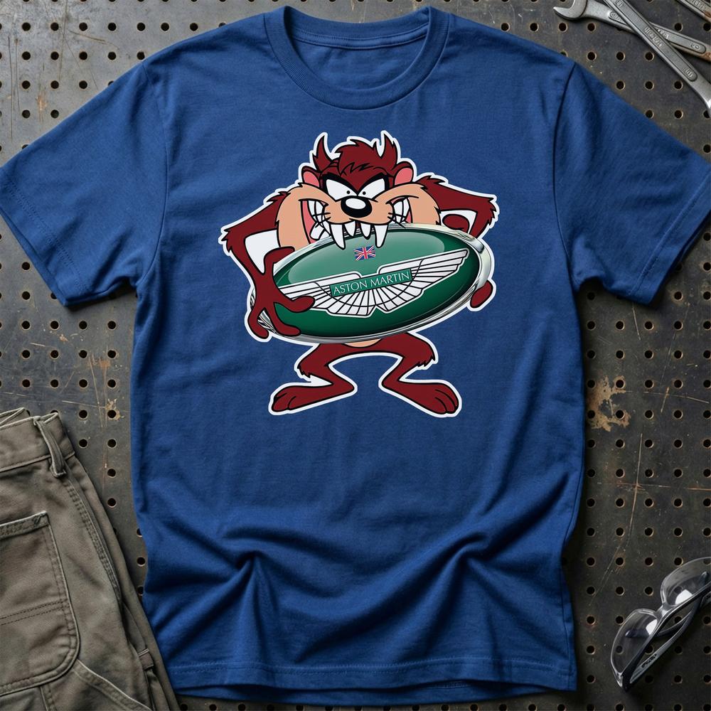 Aston Martin TAZ Unisex T-Shirt , Bomuld-Beklædning-Aston Martin-Blå Royal-S-Garage Culture Shop- garage - man cave - merchandise
