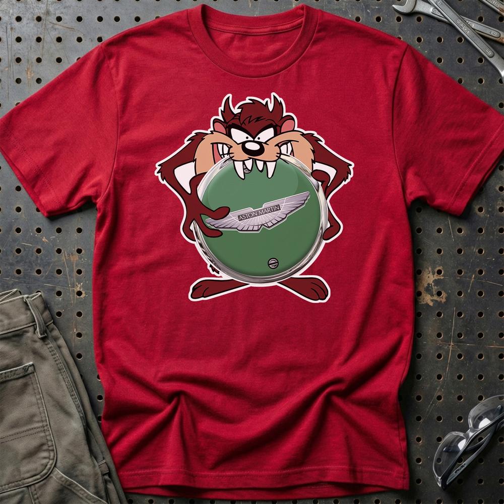 Aston Martin TAZ Unisex T-Shirt , Bomuld-Beklædning-Aston Martin-Rød-S-Garage Culture Shop- garage - man cave - merchandise