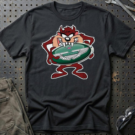 Aston Martin TAZ Unisex T-Shirt , Bomuld-Beklædning-Aston Martin-Sort-S-Garage Culture Shop- garage - man cave - merchandise
