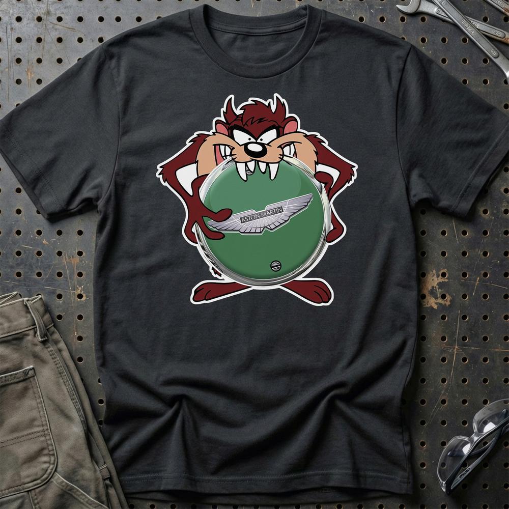 Aston Martin TAZ Unisex T-Shirt , Bomuld-Beklædning-Aston Martin-Sort-S-Garage Culture Shop- garage - man cave - merchandise