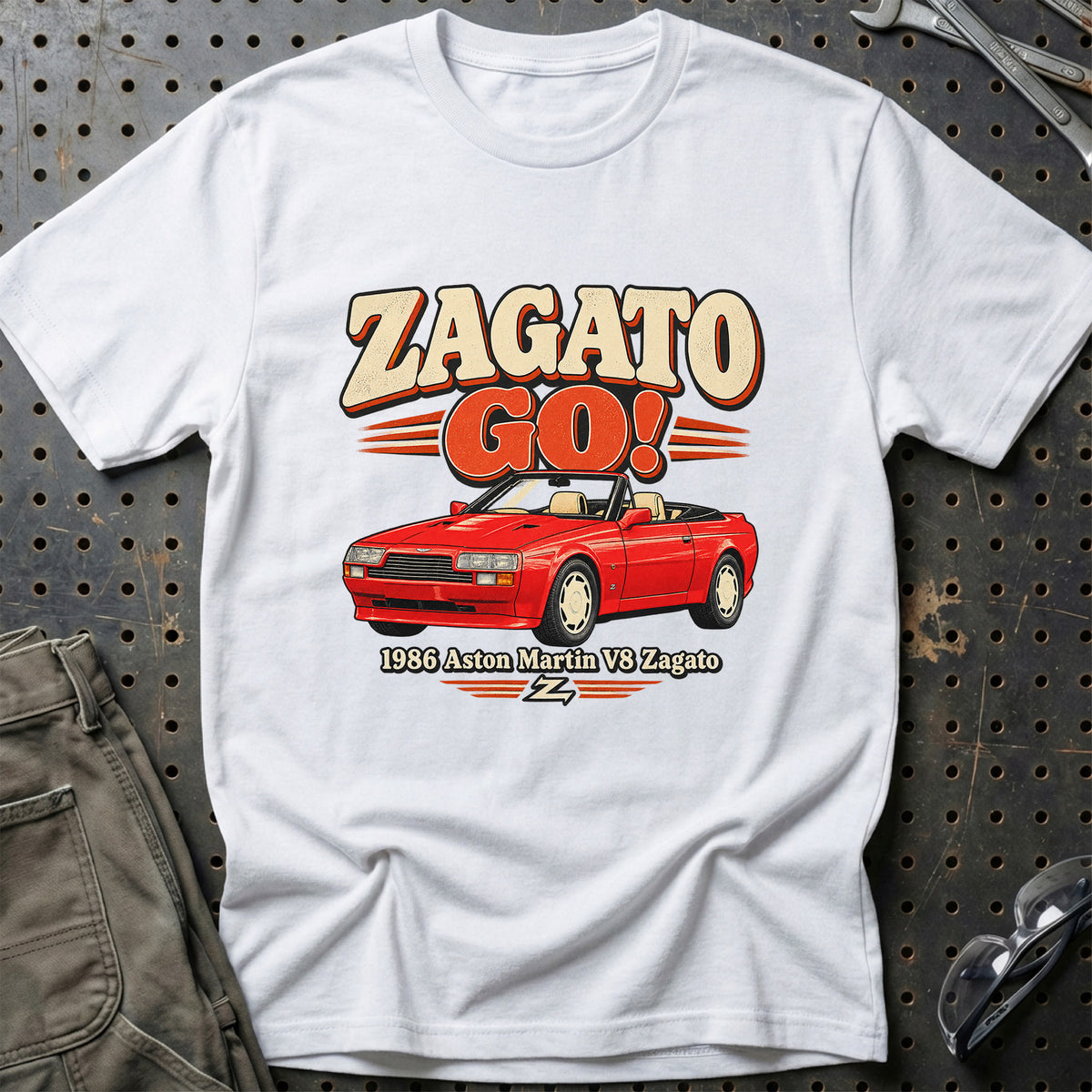 
Aston Martin V8 Zagato 1986 – Zagato Go! T-Shirt – Hvid