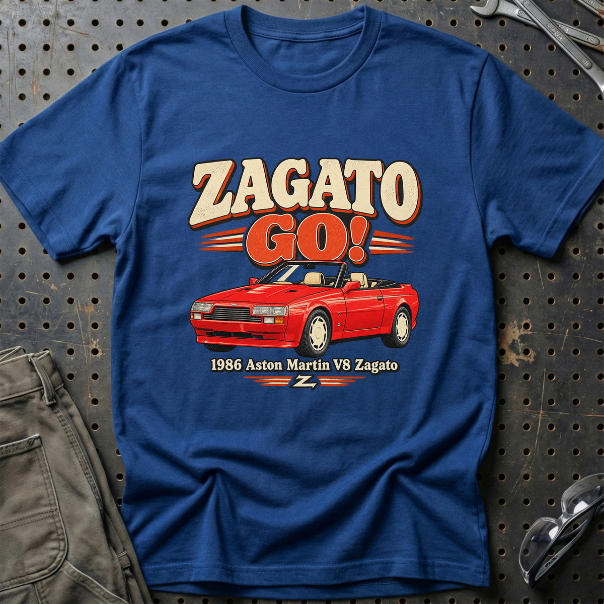 
Aston Martin V8 Zagato 1986 – Zagato Go! T-Shirt – Blå Royal