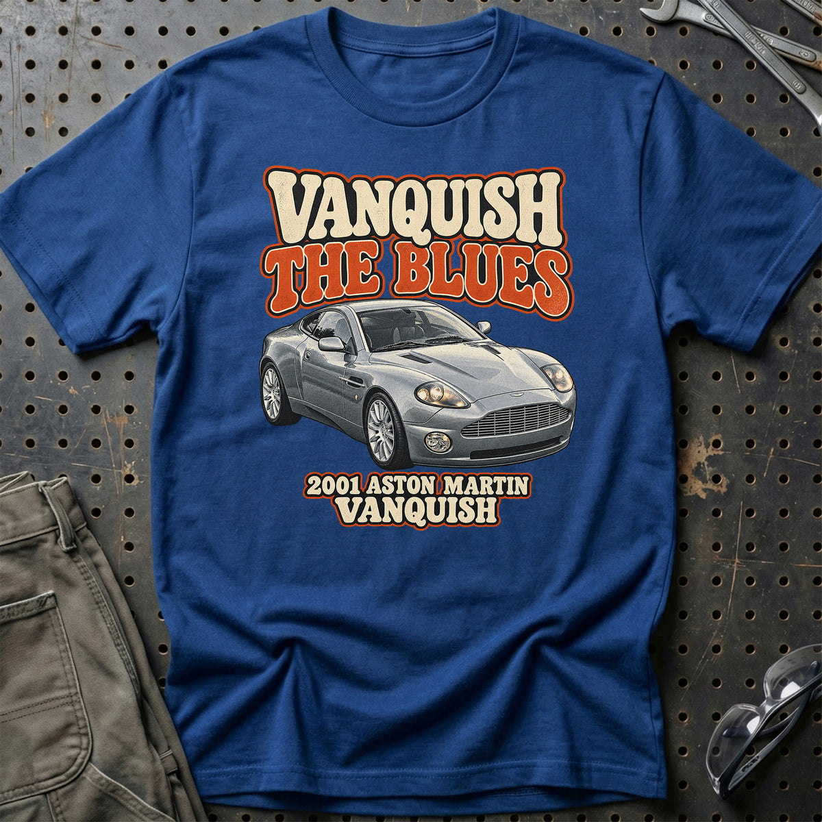 
Aston Martin Vanquish 2001 – Vanquish the Blues T-Shirt – Blå Royal