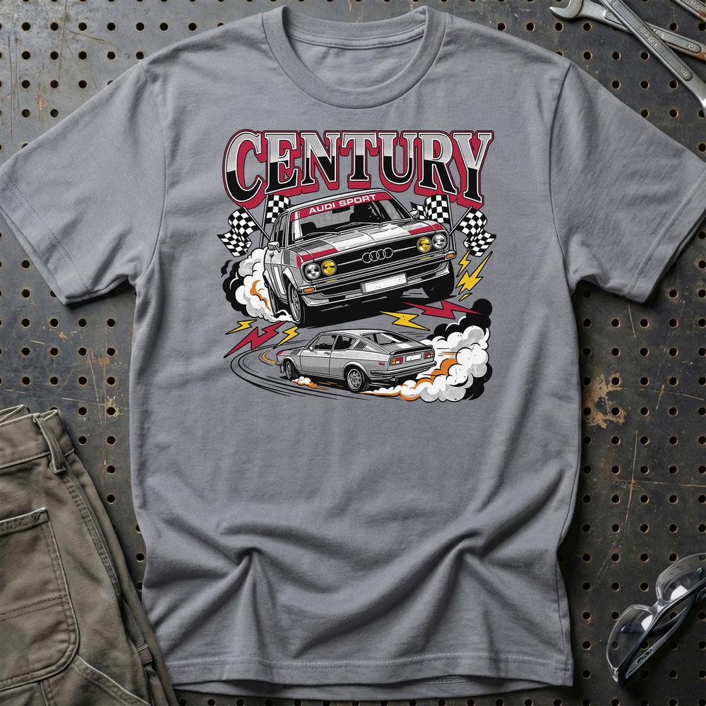 Audi 100 Century Sport Retro German Performance T-Shirt-Beklædning-Audi-Grå Sport-S-Garage Culture Shop- garage - man cave - merchandise
