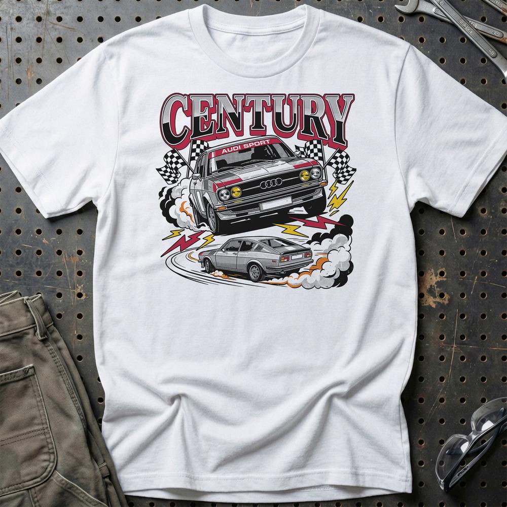 Audi 100 Century Sport Retro German Performance - Unisex T-Shirt-Beklædning-Audi-Hvid-S-Garage Culture Shop- garage - man cave - merchandise