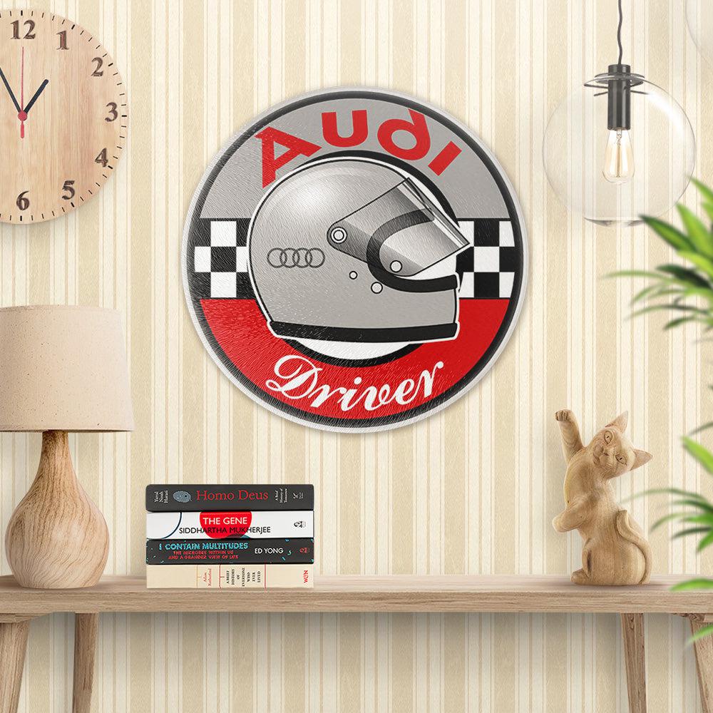Audi Driver Runde Skilte , Musemåtte Rundt , Kop Underlag, Underlagssæt-Runde Skilte-Audi-Garage Culture Shop- garage - man cave - merchandise