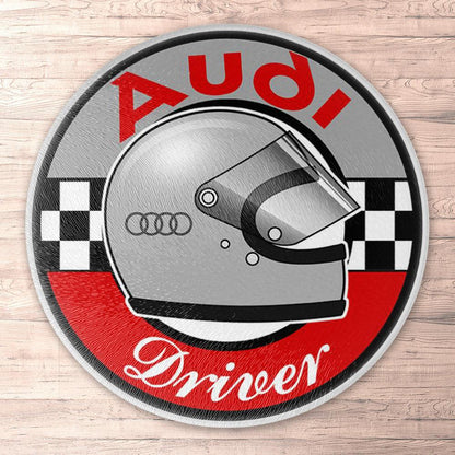 Audi Driver Runde Skilte , Musemåtte Rundt , Kop Underlag, Underlagssæt-Runde Skilte-Audi-Garage Culture Shop- garage - man cave - merchandise