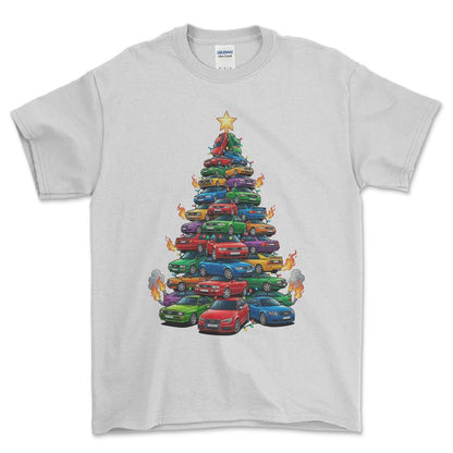 Audi Juletræ Christmas Tree - Unisex T-Shirt-Beklædning-Audi-Hvid-S-Forside-Garage Culture Shop- garage - man cave - merchandise