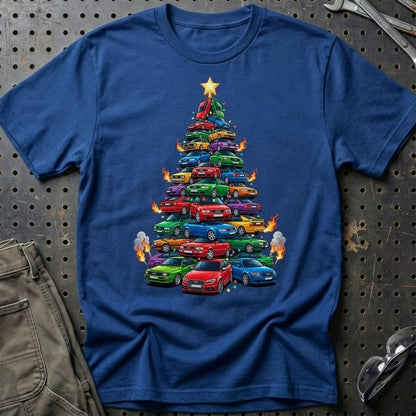 Audi Juletræ Christmas Tree - Unisex T-Shirt-Beklædning-Audi-Blå Royal-S-Garage Culture Shop- garage - man cave - merchandise