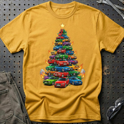 Audi Juletræ Christmas Tree - Unisex T-Shirt-Beklædning-Audi-Guld-S-Garage Culture Shop- garage - man cave - merchandise
