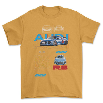 Audi R8 - Unisex T-Shirt , Bomuld-Beklædning-Audi-Guld-S-Forside-Garage Culture Shop- garage - man cave - merchandise