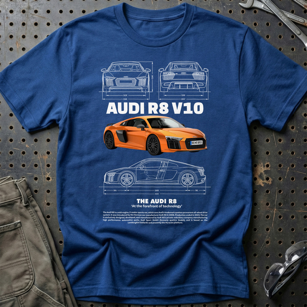 
Audi R8 V10 T-Shirt – Blå Royal