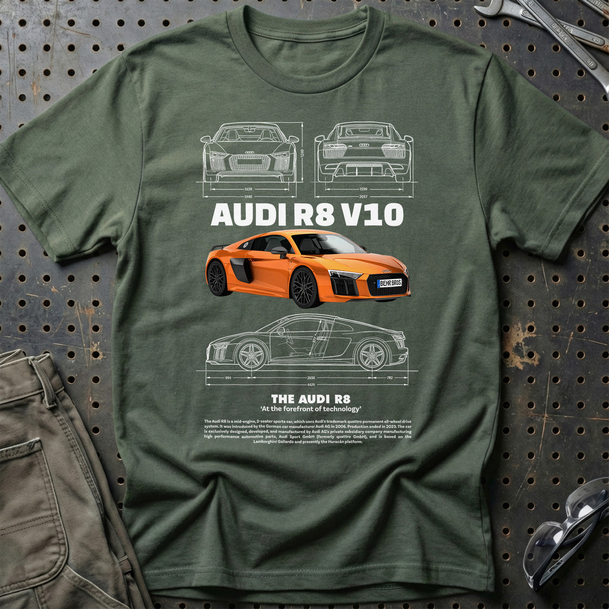 
Audi R8 V10 T-Shirt – Grøn Militær
