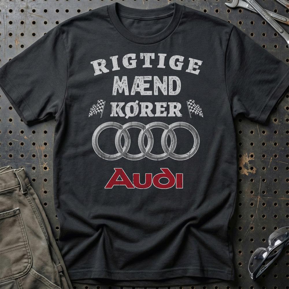 Audi Rigtige Mænd Kører Unisex T-Shirt , Bomuld-Beklædning-Audi-Sort-S-Garage Culture Shop- garage - man cave - merchandise