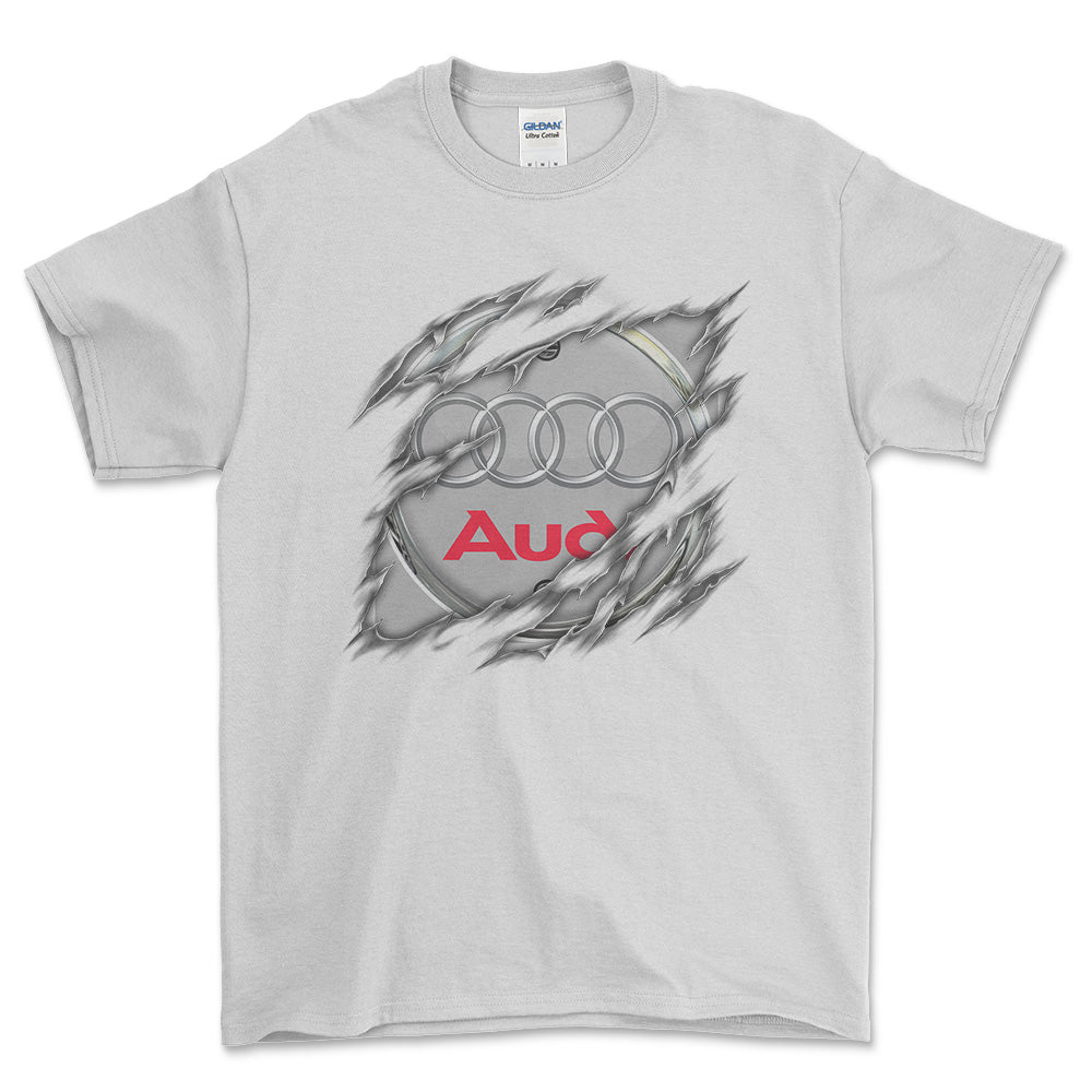Audi Ripped Unisex T-Shirt , Bomuld-Beklædning-Audi-Hvid-S-Forside-Garage Culture Shop- garage - man cave - merchandise