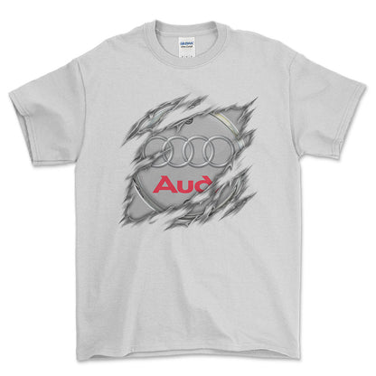 Audi Ripped Unisex T-Shirt , Bomuld-Beklædning-Audi-Hvid-S-Forside-Garage Culture Shop- garage - man cave - merchandise