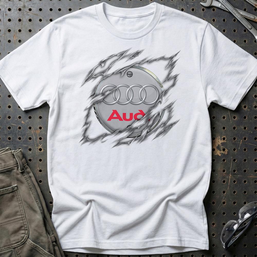 Audi Ripped Unisex T-Shirt , Bomuld-Beklædning-Audi-Hvid-S-Garage Culture Shop- garage - man cave - merchandise
