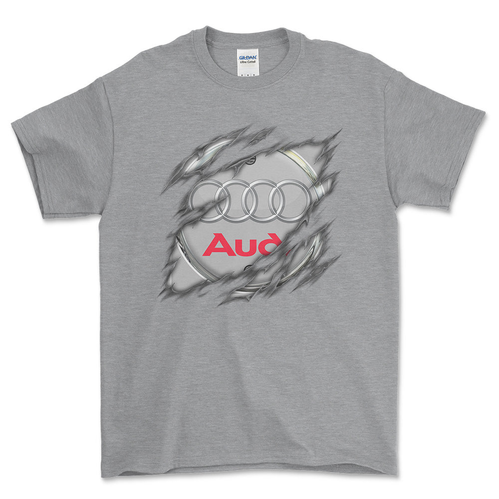 Audi Ripped Unisex T-Shirt , Bomuld-Beklædning-Audi-Grå Sport-S-Forside-Garage Culture Shop- garage - man cave - merchandise
