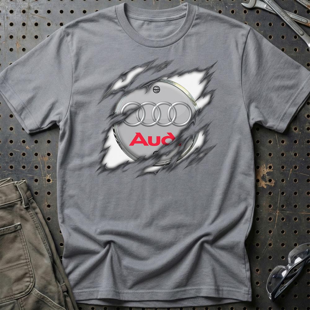 Audi Ripped Unisex T-Shirt , Bomuld-Beklædning-Audi-Grå Sport-S-Garage Culture Shop- garage - man cave - merchandise