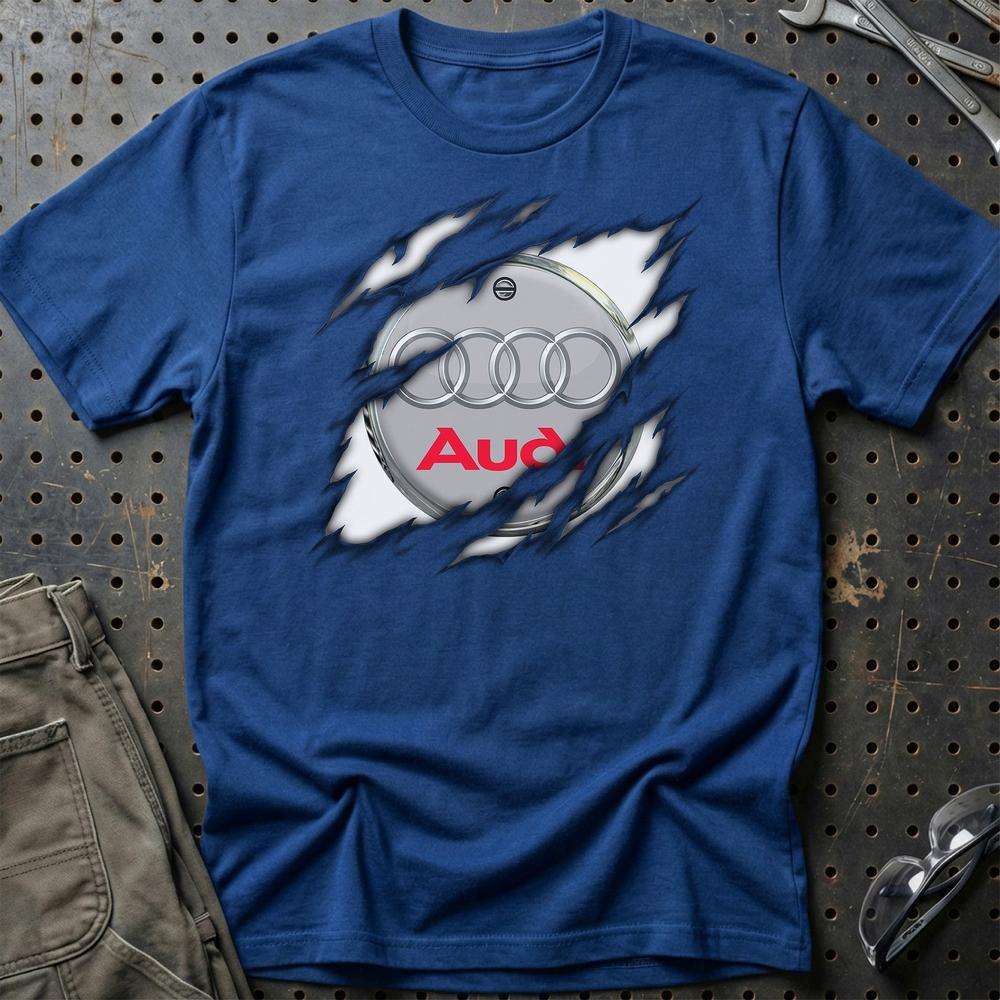 Audi Ripped Unisex T-Shirt , Bomuld-Beklædning-Audi-Blå Royal-S-Garage Culture Shop- garage - man cave - merchandise