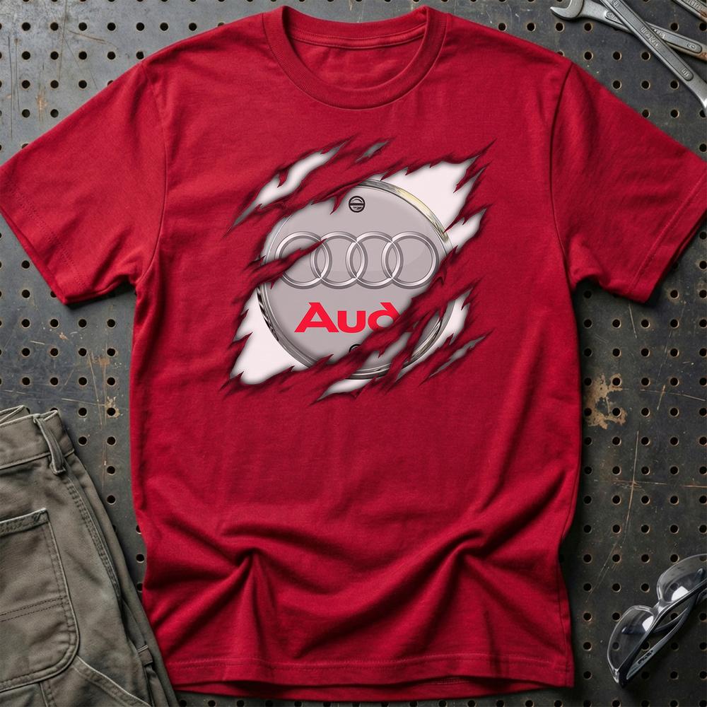 Audi Ripped Unisex T-Shirt , Bomuld-Beklædning-Audi-Rød-S-Garage Culture Shop- garage - man cave - merchandise
