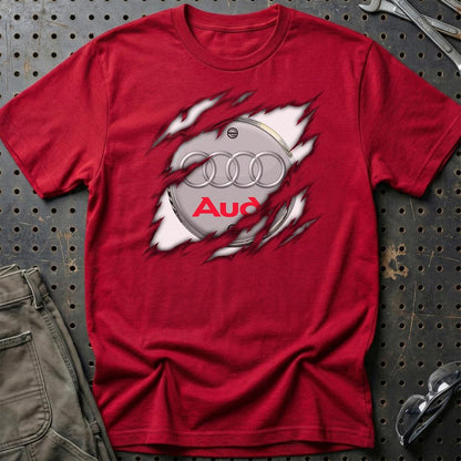 Audi Ripped Unisex T-Shirt , Bomuld-Beklædning-Audi-Rød-S-Garage Culture Shop- garage - man cave - merchandise