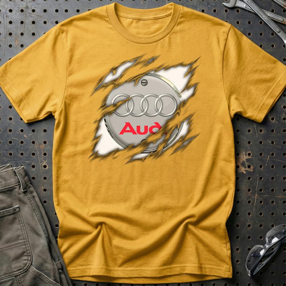Audi Ripped Unisex T-Shirt , Bomuld-Beklædning-Audi-Guld-S-Garage Culture Shop- garage - man cave - merchandise