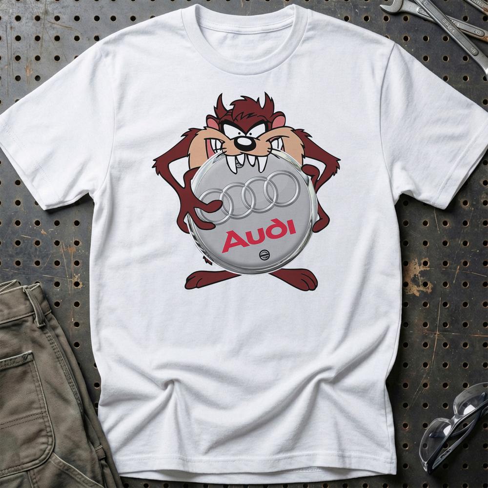 Audi TAZ Unisex T-Shirt , Bomuld-Beklædning-Audi-Hvid-S-Garage Culture Shop- garage - man cave - merchandise