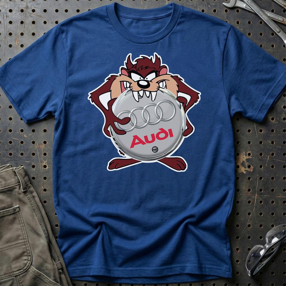 Audi TAZ Unisex T-Shirt , Bomuld-Beklædning-Audi-Blå Royal-S-Garage Culture Shop- garage - man cave - merchandise